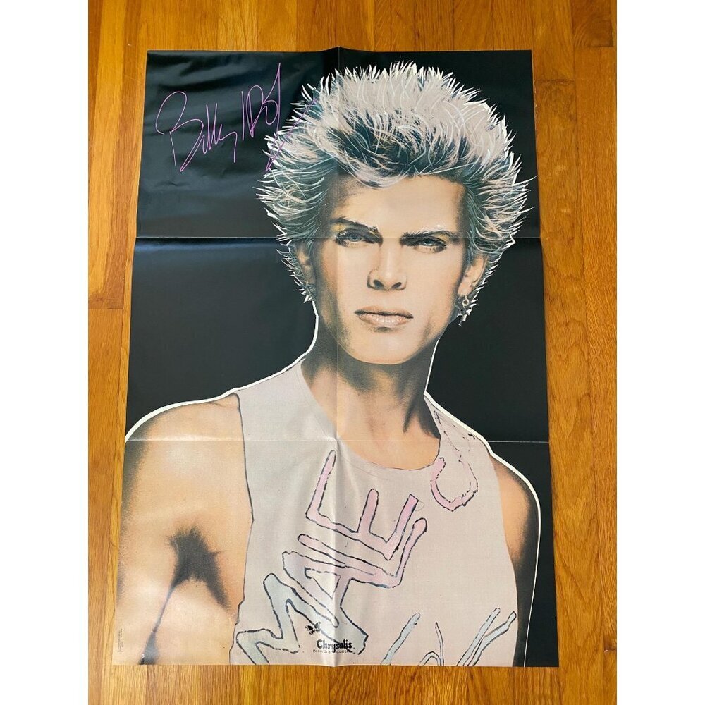 Vtg Billy Idol Music Poster, Original 1983 Chrysalis, Billy Idol Poster, 22x33